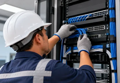 Low current works in UAE for network infrastructure and cable installation